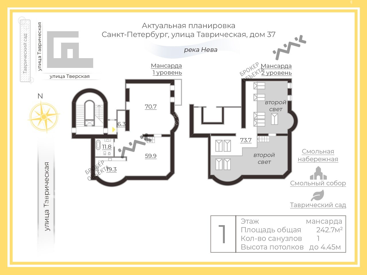 3 комн. кв. 243 m2 7/7 этаж Таврическая ул., д.37 Купить по цене 54900000 ₽